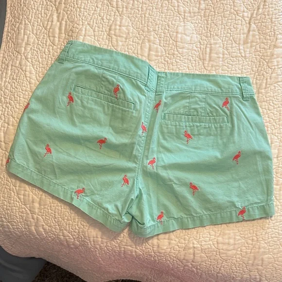 Old Navy Mint Green Shorts with Pink Flamingo Embroidery - Picture 3 of 6